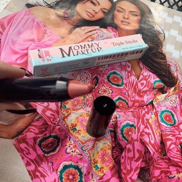 Mommy Makeup triple sticks full size lipstick and cream blush shade Tess - Picture 2 of 5